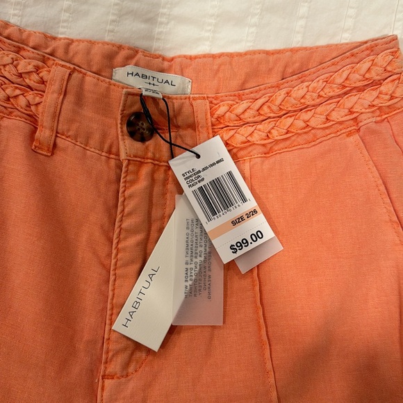 Habitual linen blend flare pant, peach, 🍑 - Picture 4 of 10